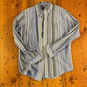 Ralph Lauren Blue Striped Button-Up Shirt